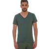 Μπλούζα V μακό μονόχρωμη πρασινη