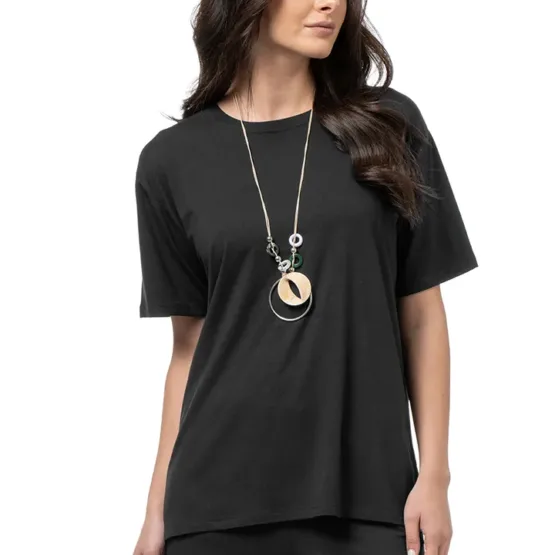 ΜΠΛΟΥΖΑ VISCOSE ΜΑΝΙΚΙ ΜΑΥΡΟ