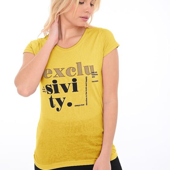 ΜΠΛΟΥΖΑ ΜΑΚΟ ΛΑΙΜΟΚΟΨΗ ΣΤΑΜΠΑ EXCL ΚΙΤΡΙΝΟ