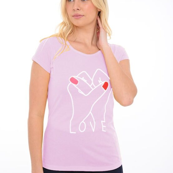 ΜΠΛΟΥΖΑ ΜΑΚΟ ΛΑΙΜΟΚΟΨΗ ΣΤΑΜΠΑ LOVE ΛΙΛΑ