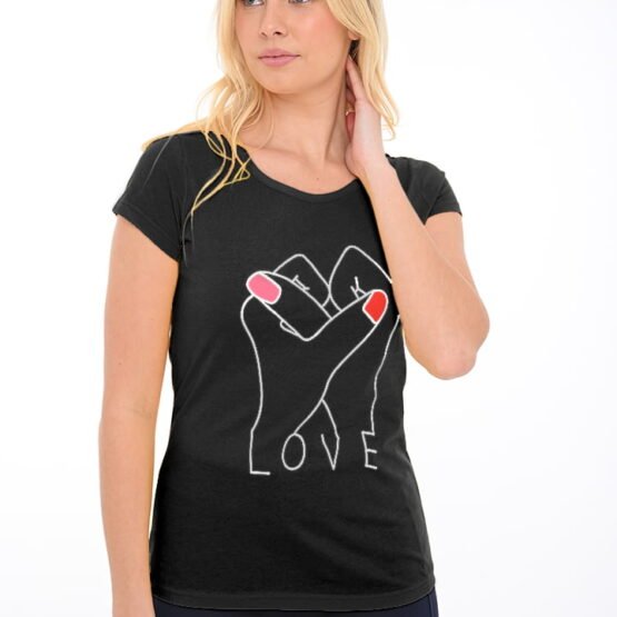 ΜΠΛΟΥΖΑ ΜΑΚΟ ΛΑΙΜΟΚΟΨΗ ΣΤΑΜΠΑ LOVE ΜΑΥΡΟ